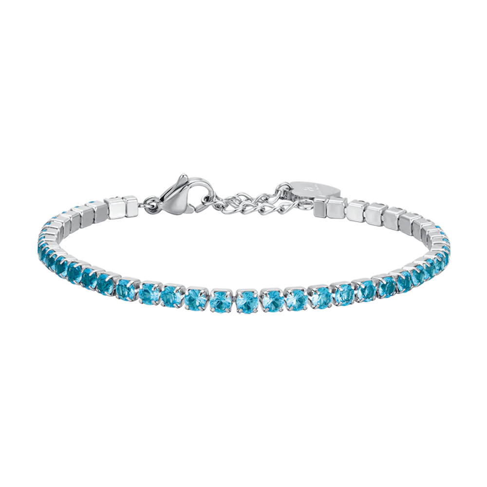 BRACCIALE TENNIS CON CRISTALLI AZZURRI - LUCA BARRA