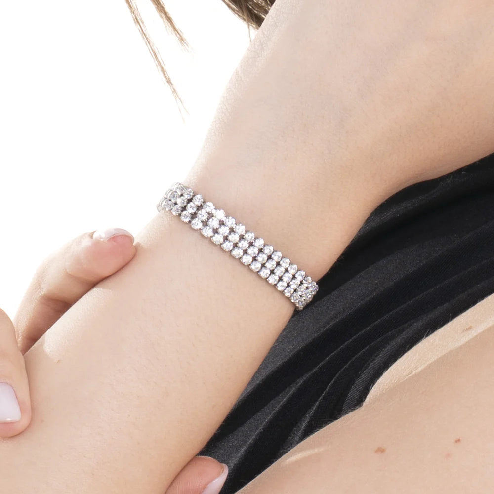 BRACCIALI TENNIS IN ACCIAIO IN ZIRCONI- LUCA BARRA