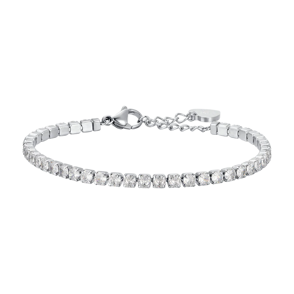 BRACCIALE TENNIS CON CRISTALLI BIANCHI