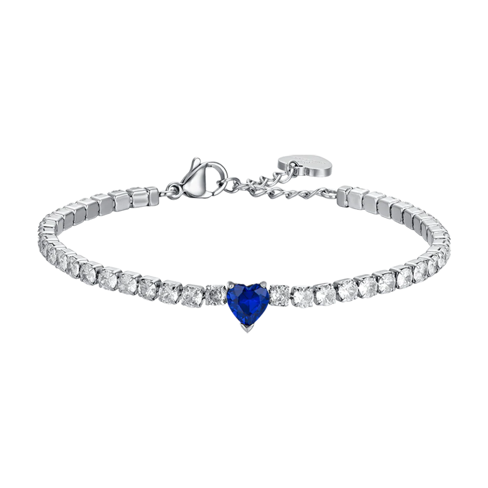 BRACCIALE TENNIS CON CUORE BLU - LUCA BARRA