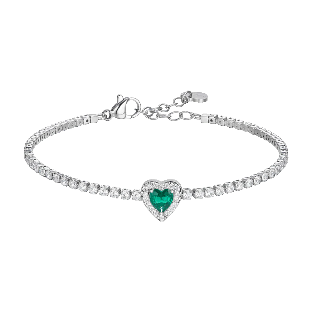 BRACCIALE TENNIS CON CUORE IN ZIRCONI - LUCA BARRA