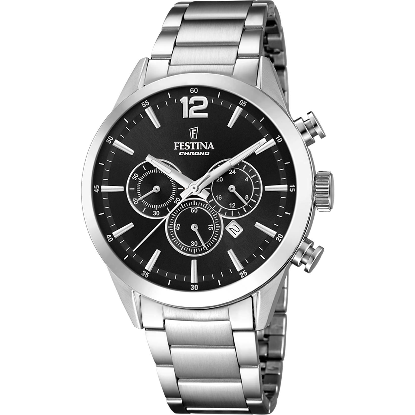 OROLOGIO FESTINA TIMELESS CHRONOGRAPH F20343/8 NERO CINTURINO IN ACCIAIO, UOMO