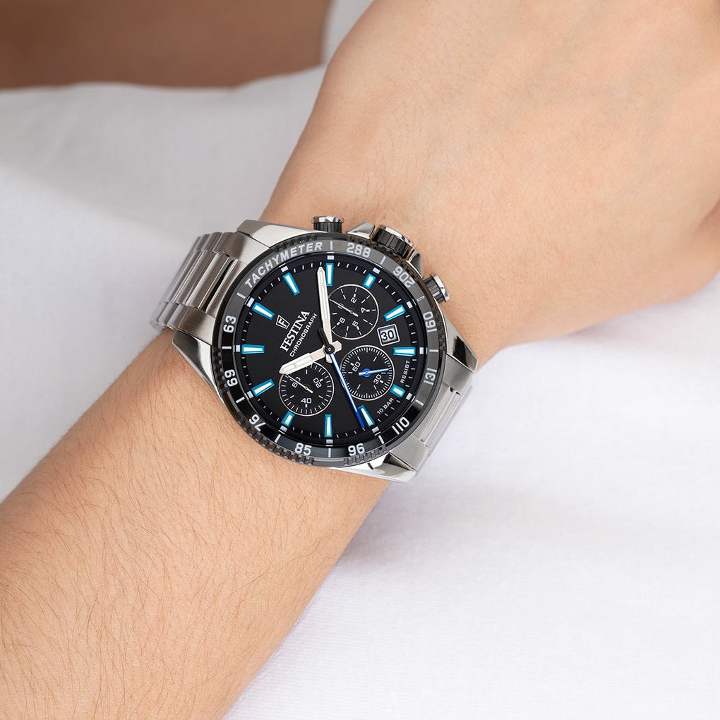 OROLOGIO FESTINA F20560/5 NERO CINTURINO IN ACCIAIO, UOMO