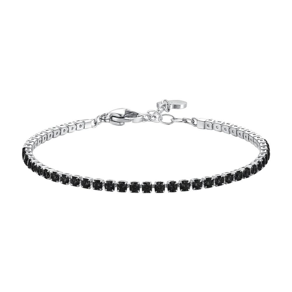 BRACCIALE TENNIS CON CRISTALLI NERI