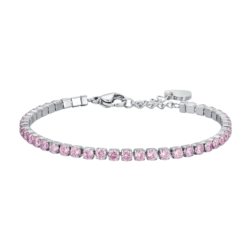 BRACCIALE TENNIS CON CRISTALLI ROSA- LUCA BARRA