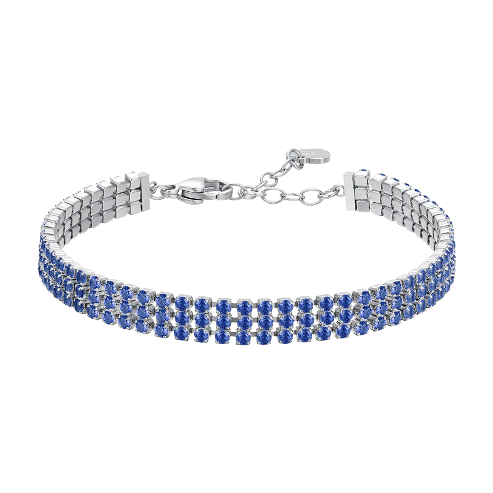 BRACCIALE TENNIS BLU IN ACCIAIO - LUCA BARRA